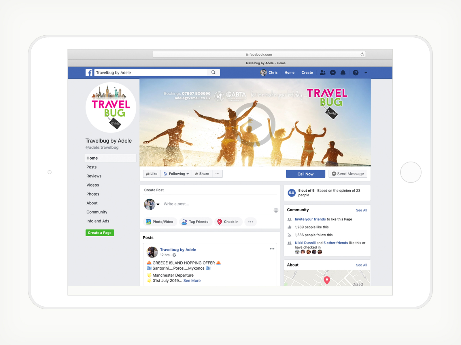 TravelBug by Adele - Social media promotional movie, header & logo