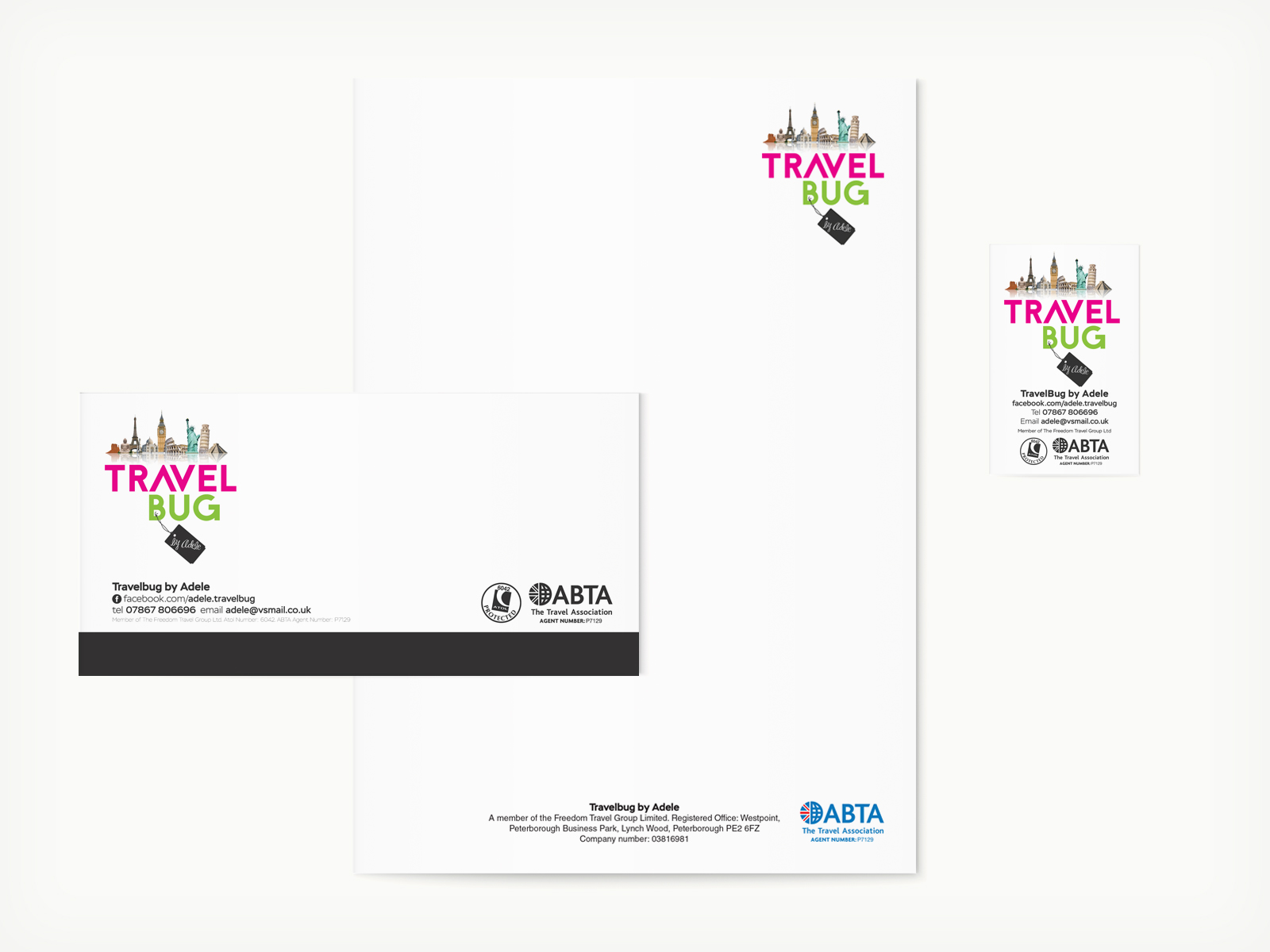 TravelBug by Adele - Stationery pack; letterhead, compliment slip, business card design