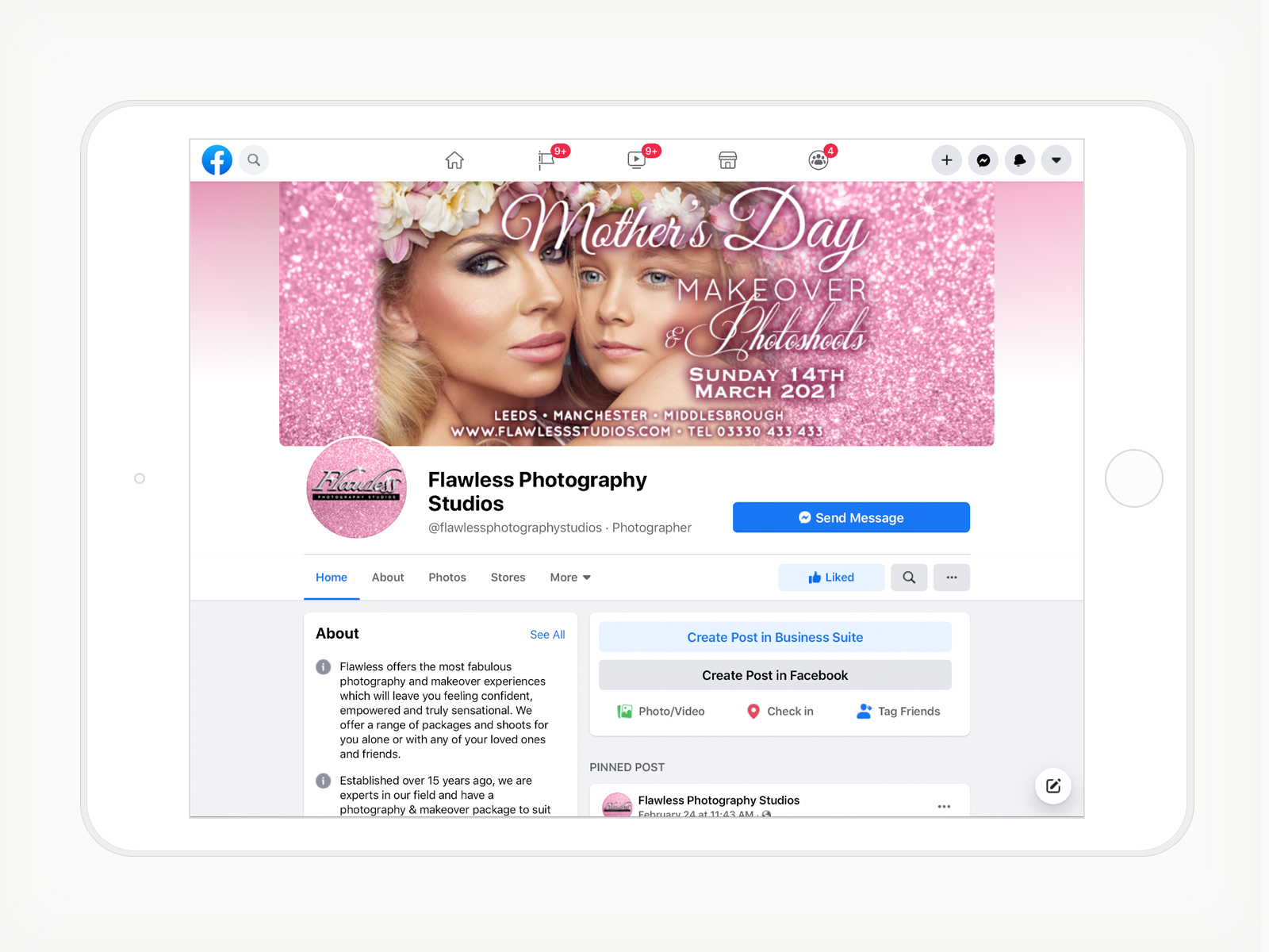 Flawless Photography Studios - Digital, Social Media Headers