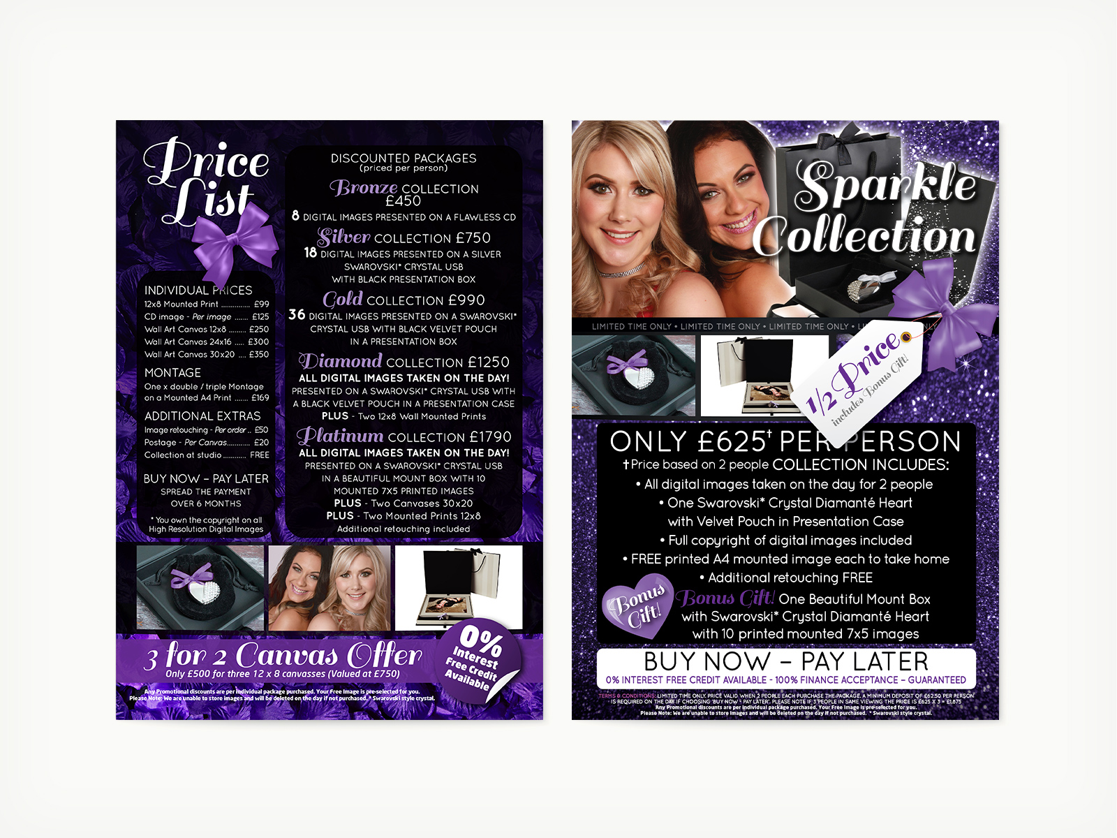 Flawless Photography Studios - Print (Internal), PriceList
