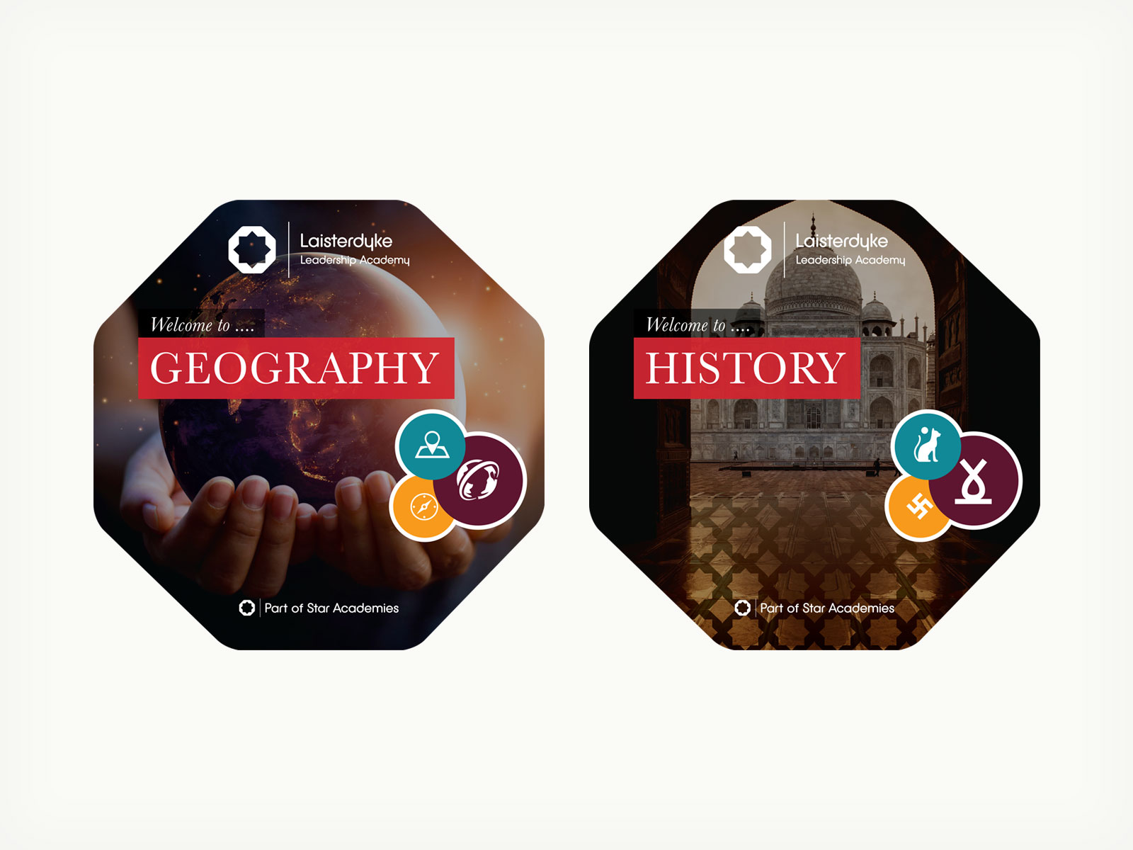 ImageCo Ltd - Large Format Print for Laisterdyke Leadership Academy. Geography and History 1m wide di-bond signs