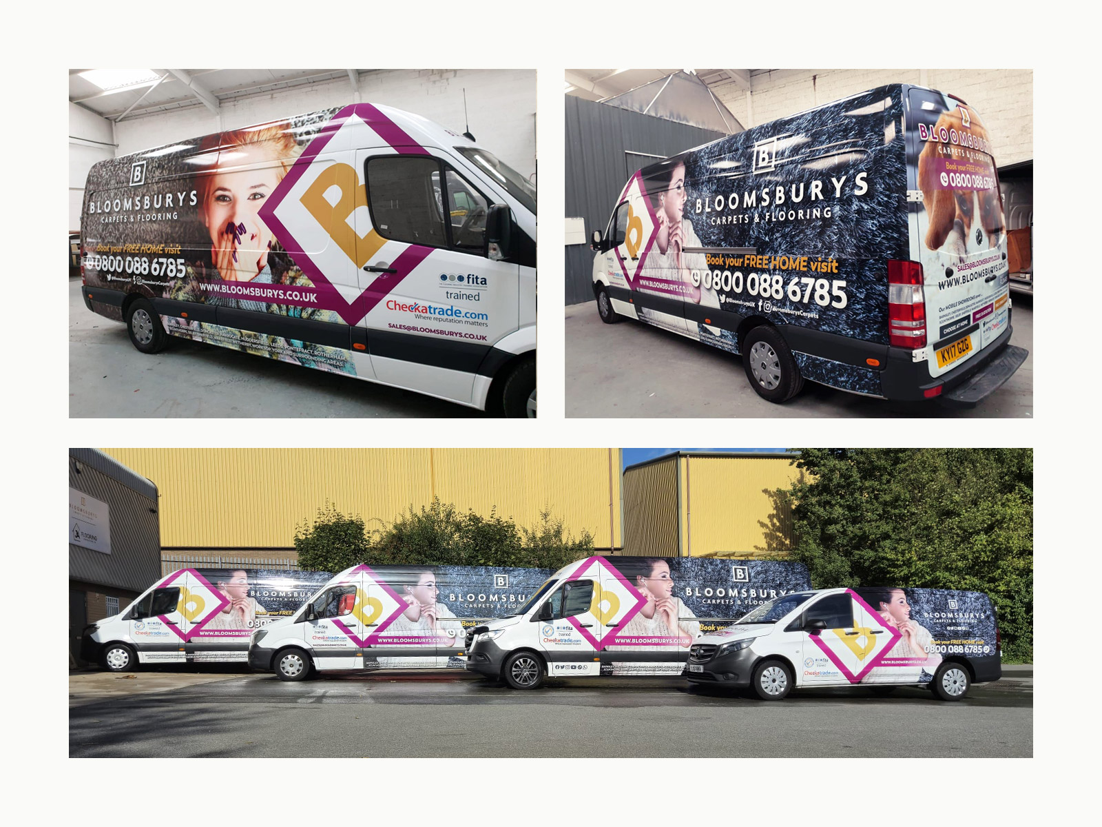 Livery, Bloomsburys Carpets & Flooring Van fleet photograph