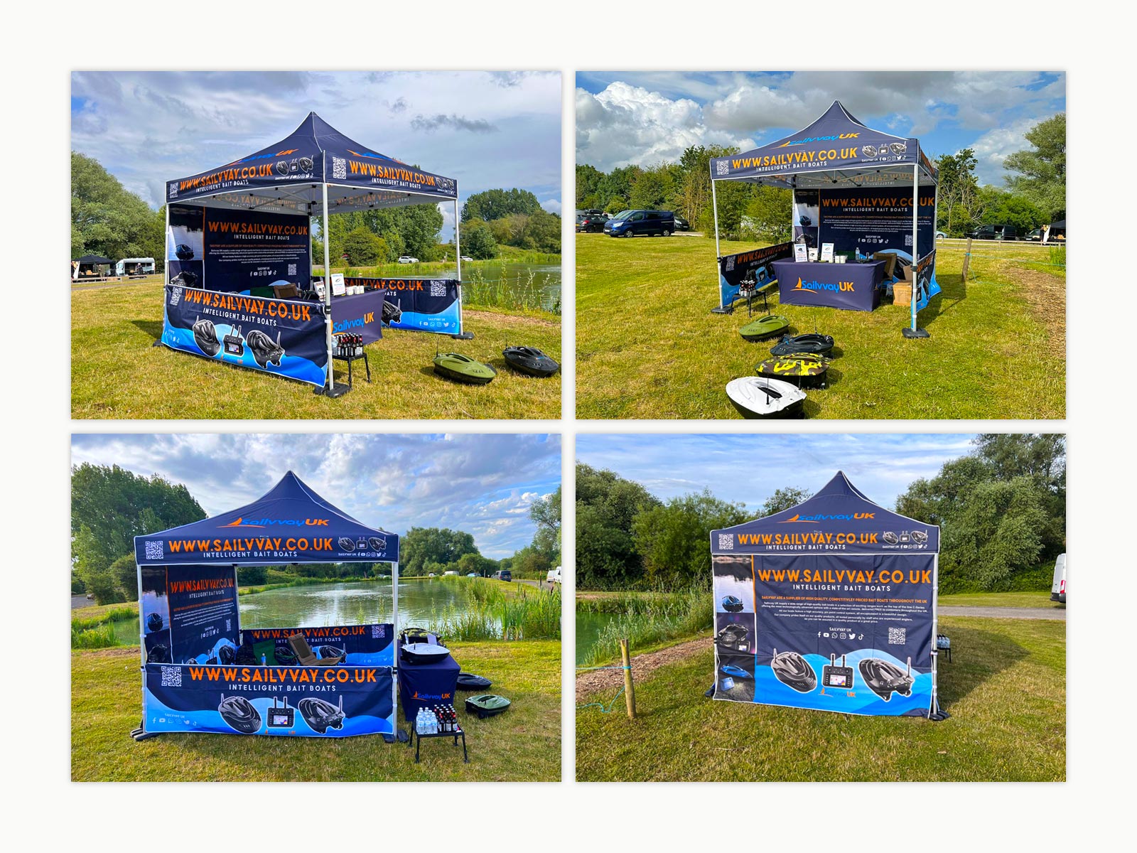 Sailvvay UK Intelligent Bait Boats, 3x3m exhibition Stand photographs
