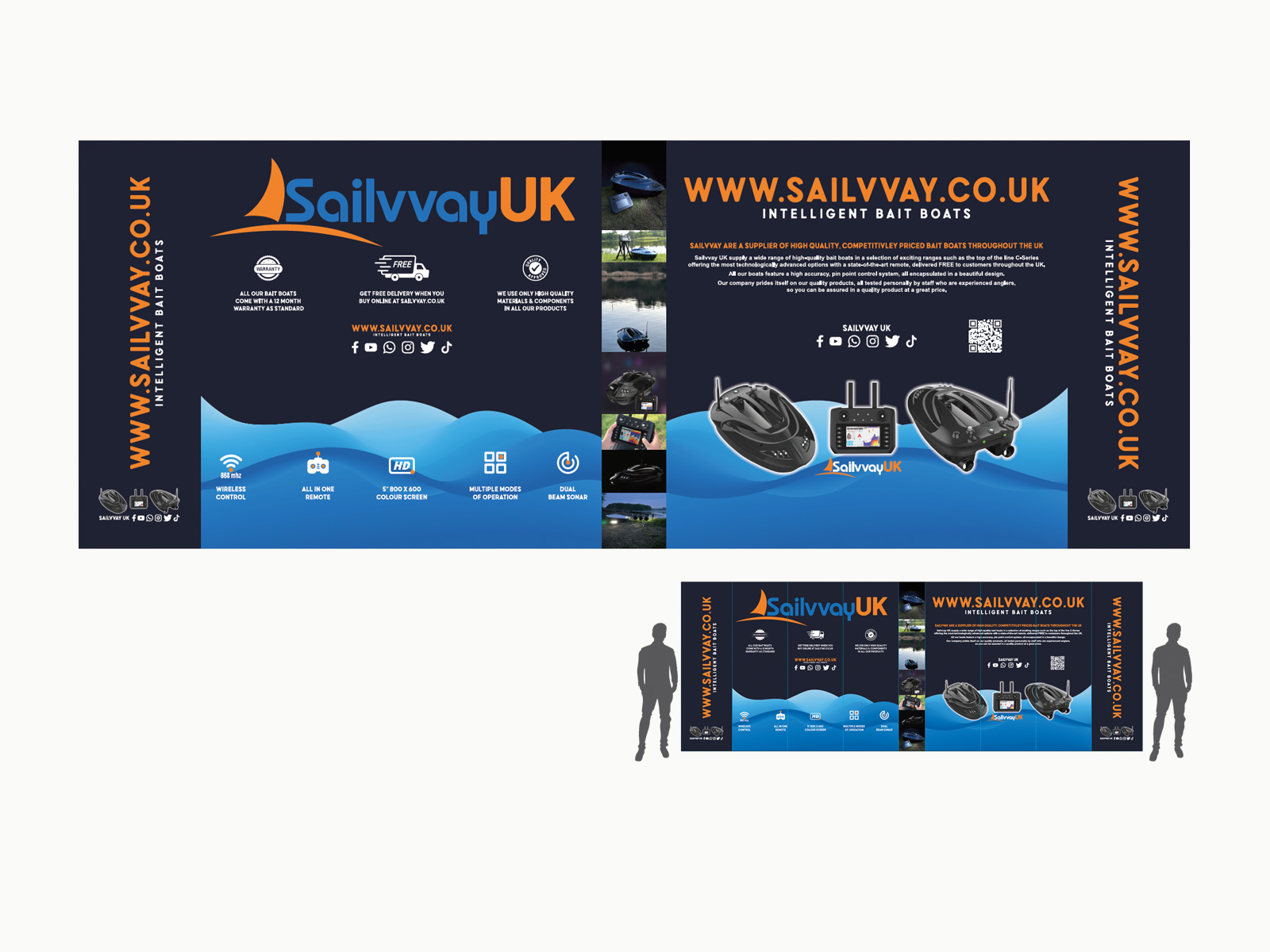 Sailvvay UK Intelligent Bait Boats, 3m Depth x 3m Wide Exhibition Stand